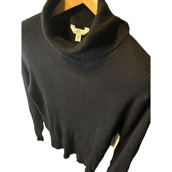 Time and Tru NWT Black Ribbed Long Sleeve Turtleneck Knit Top SZ XXL - Picture 4 of 8